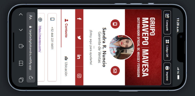 Tarjeta de presentación digital